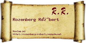 Rozenberg Róbert névjegykártya
